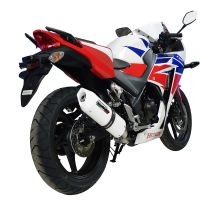 Pot echappement compatible avec Honda Cbr 300 R 2014-2016, Albus Ceramic, Échappement légal, homologué,silencieux avec catalyseur, db killer amovible et tuyau de liaison spécifique 
