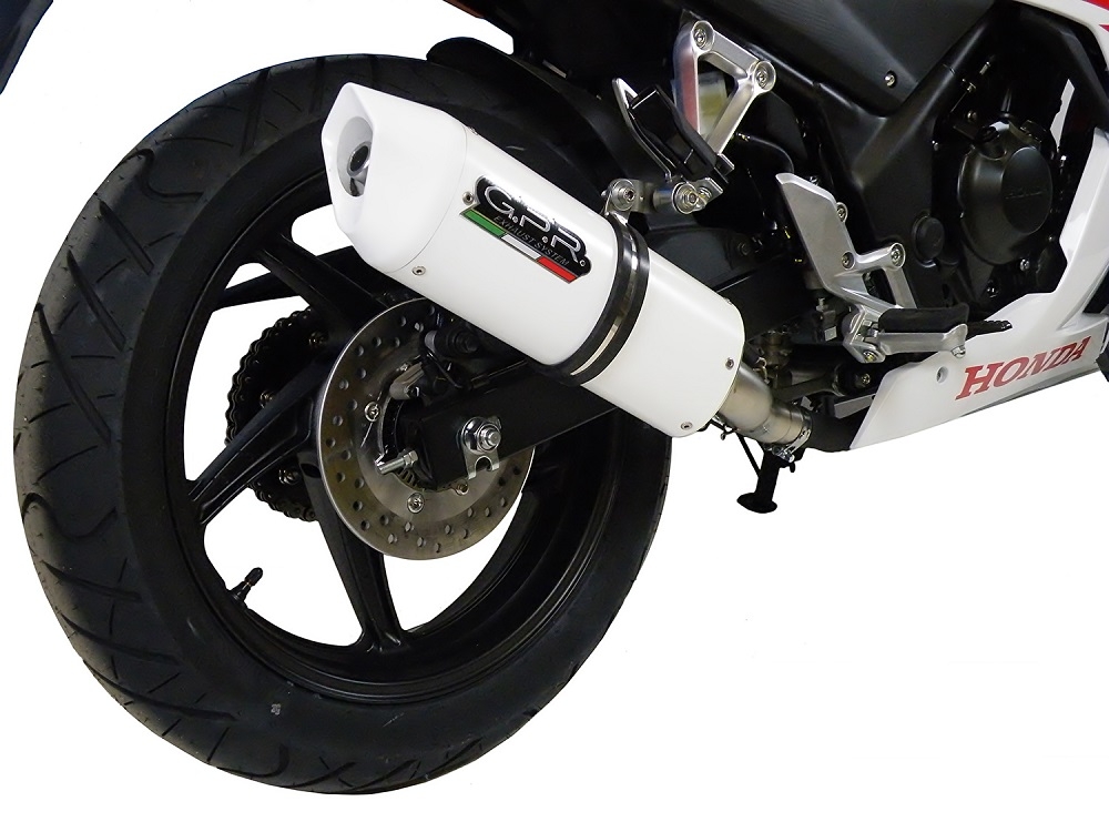 Pot echappement compatible avec Honda Cbr 300 R 2014-2016, Albus Ceramic, Échappement légal, homologué,silencieux avec catalyseur, db killer amovible et tuyau de liaison spécifique 