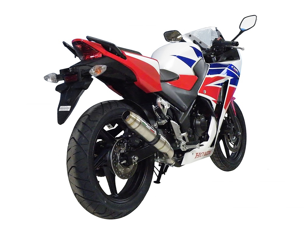 Pot echappement compatible avec Honda Cbr 300 R 2014-2016, Deeptone Inox, Échappement légal, homologué,silencieux avec db killer amovible et tuyau de liaison spécifique 