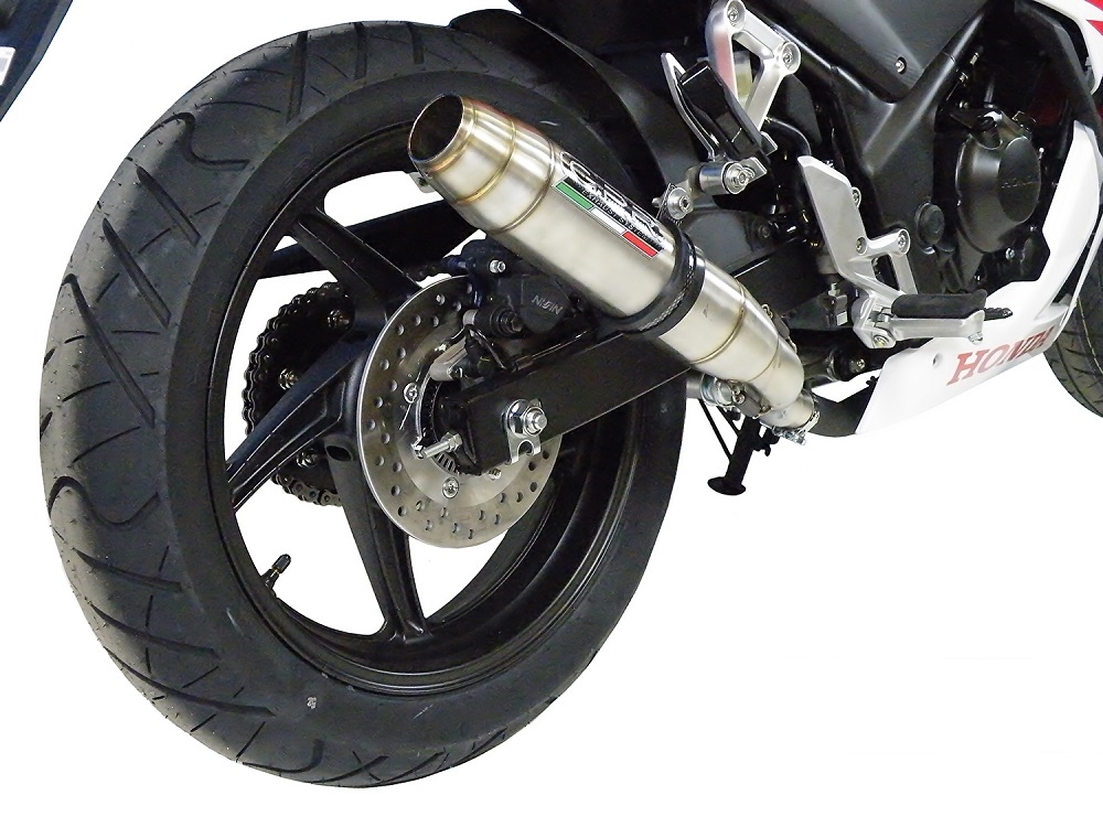 Pot echappement compatible avec Honda Cbr 300 R 2014-2016, Deeptone Inox, Échappement légal, homologué,silencieux avec db killer amovible et tuyau de liaison spécifique 