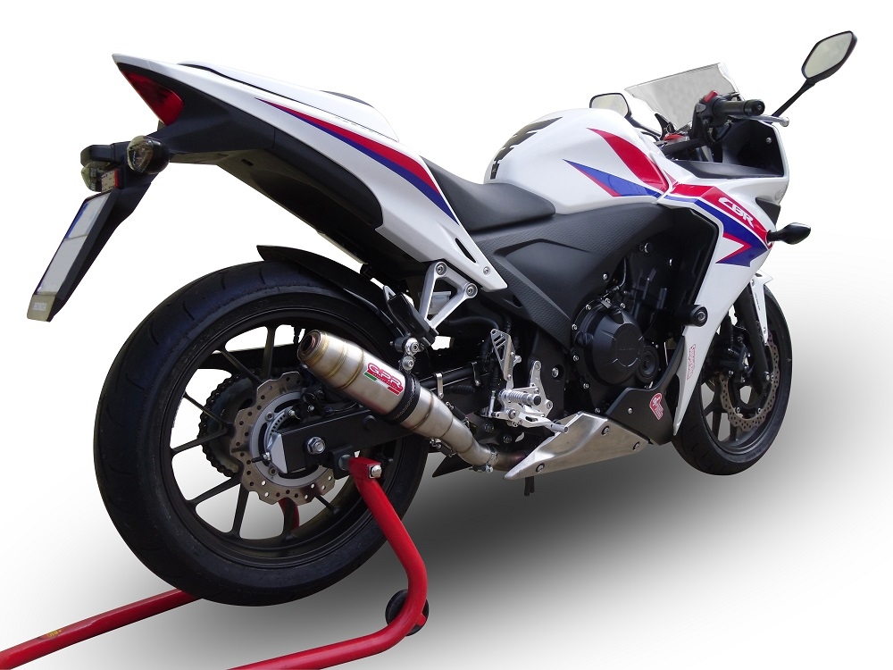 Pot echappement compatible avec Honda Cbr 500 R 2023-2024, Deeptone Inox, Échappement légal, homologué,silencieux avec db killer amovible et tuyau de liaison spécifique 