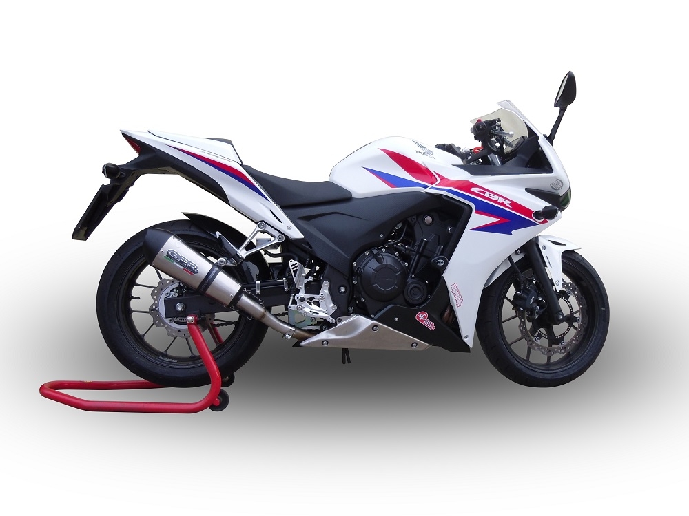 Pot echappement compatible avec Honda Cbr 500 R 2019-2022, GP Evo4 Titanium, Échappement légal, homologué,silencieux avec db killer amovible et tuyau de liaison spécifique 
