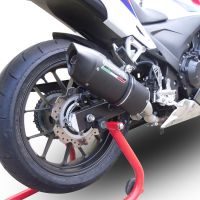 Pot echappement compatible avec Honda Cbr 500 R 2012-2018, Furore Nero, Échappement légal, homologué,silencieux avec db killer amovible et tuyau de liaison spécifique 