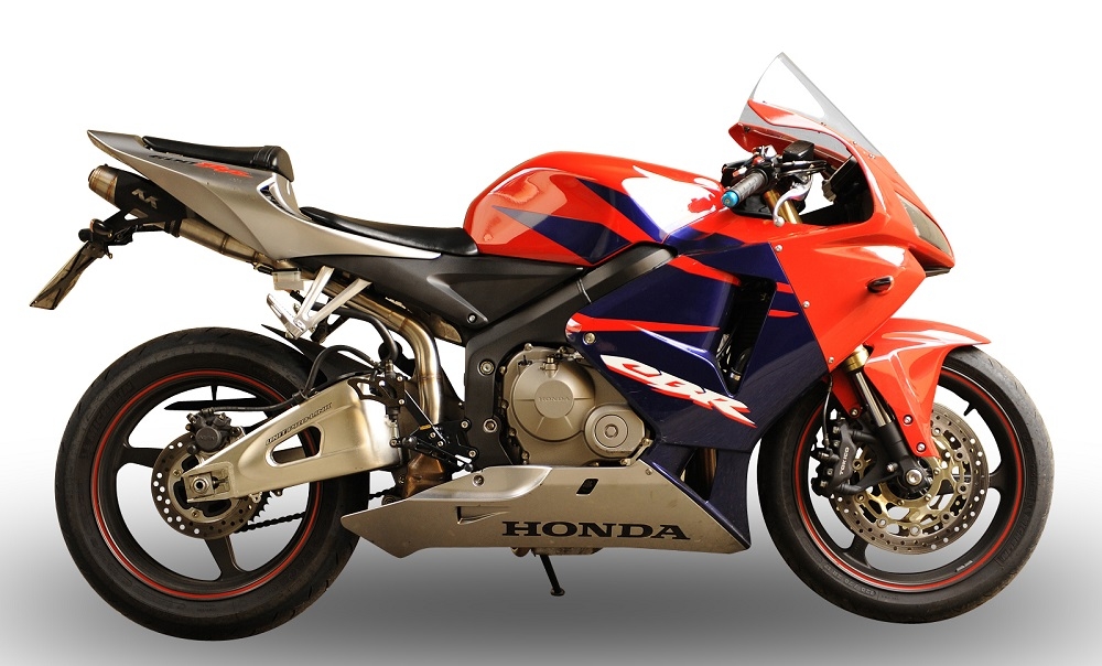 Pot echappement compatible avec Honda Cbr 600 Rr 2005-2006, Deeptone Inox, Échappement légal, homologué,silencieux avec db killer amovible et tuyau de liaison spécifique 