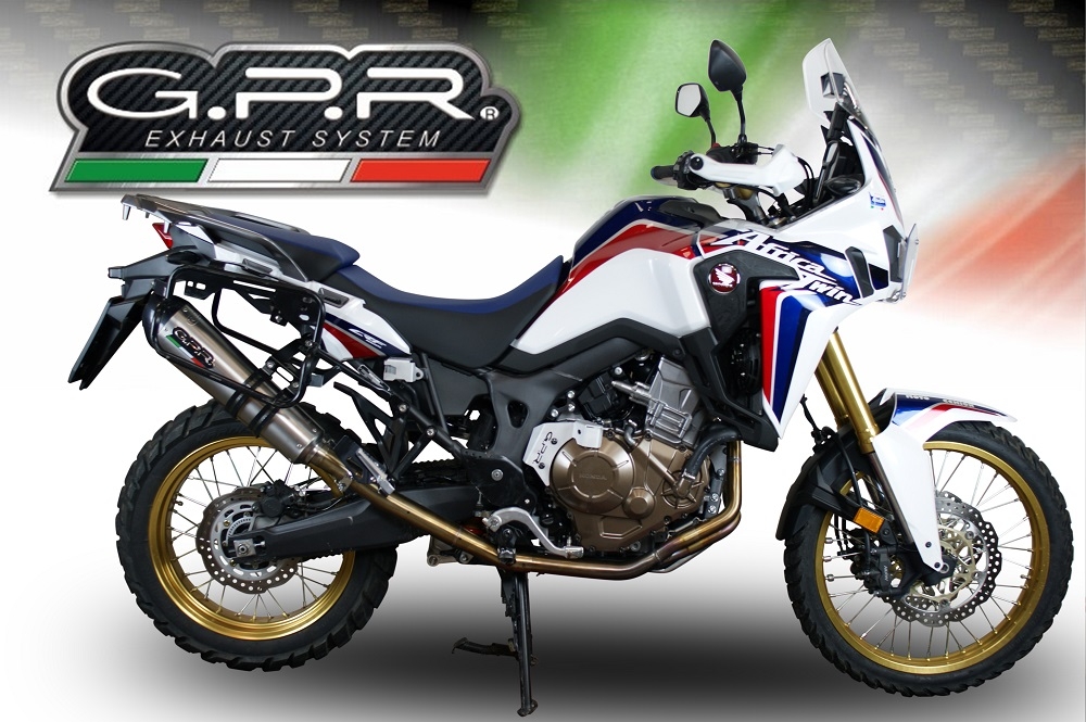 Pot echappement compatible avec Honda Crf 1000 L Africa Twin 2015-2017, Gpe Ann. titanium, Échappement légal, homologué,silencieux avec db killer amovible et tuyau de liaison spécifique 
