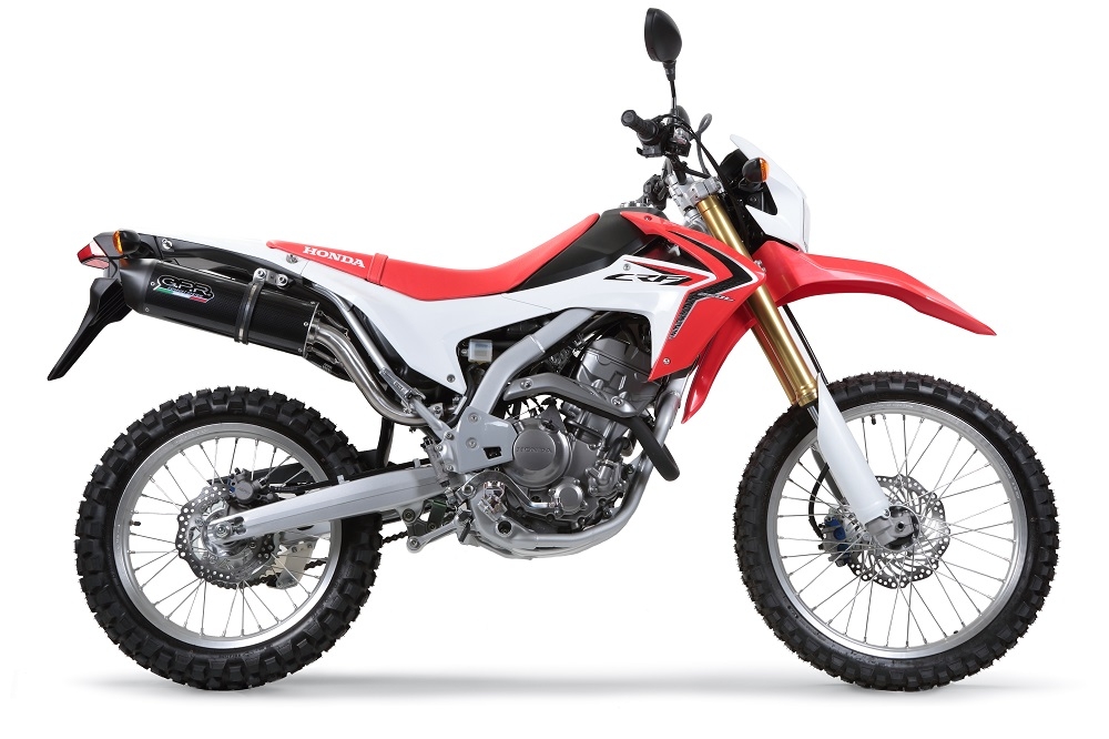 Pot echappement compatible avec Honda Crf 250 L 2013-2016, Furore Nero, Homologué et légal, système d'échappement complet avec catalyseur et db killer amovible 