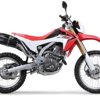 Pot echappement compatible avec Honda Crf 250 L 2013-2016, Furore Nero, Homologué et légal, système d'échappement complet avec catalyseur et db killer amovible 