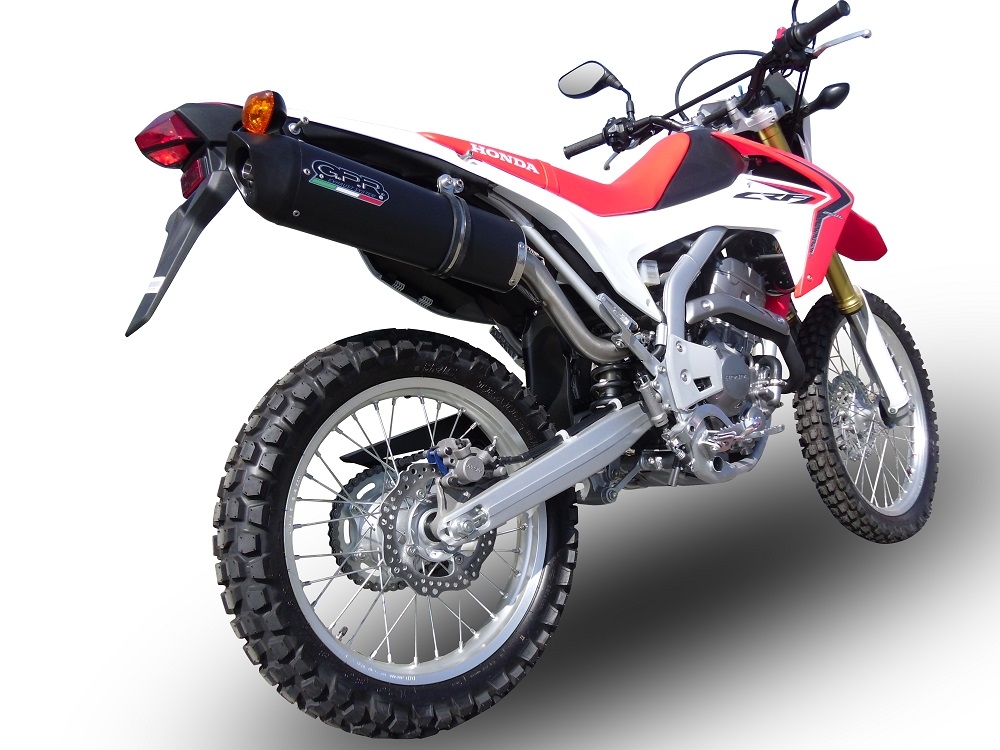 Pot echappement compatible avec Honda Crf 250 L 2013-2016, Furore Nero, Homologué et légal, système d'échappement complet avec catalyseur et db killer amovible 