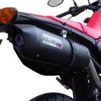 Pot echappement compatible avec Honda Crf 250 M 2013-2016, Furore Nero, Homologué et légal, système d'échappement complet avec catalyseur et db killer amovible 