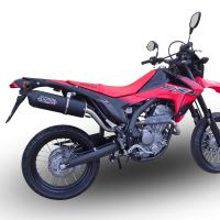 Pot echappement compatible avec Honda Crf 250 M 2013-2016, Furore Nero, Homologué et légal, système d'échappement complet avec catalyseur et db killer amovible 