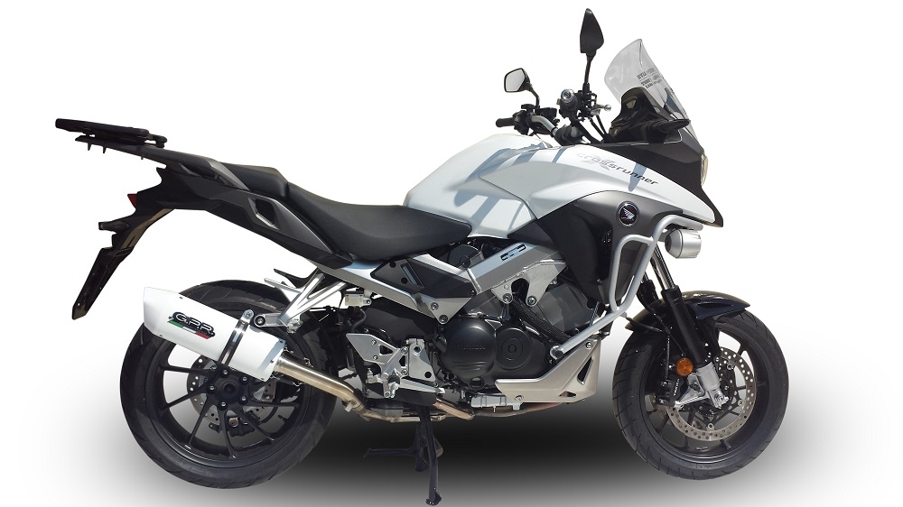 Pot echappement compatible avec Honda Vfr 800 X Crossrunner 800 2015-2016, Albus Ceramic, Échappement légal, homologué,silencieux avec db killer amovible et tuyau de liaison spécifique 