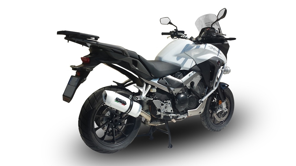 Pot echappement compatible avec Honda Vfr 800 X Crossrunner 800 2015-2016, Albus Ceramic, Échappement légal, homologué,silencieux avec db killer amovible et tuyau de liaison spécifique 