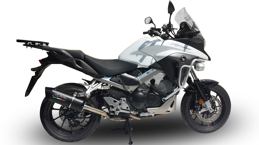 Pot echappement compatible avec Honda Crossrunner 800 Vfr 800 X 2017-2020, Furore Evo4 Nero, Échappement légal, homologué,silencieux avec db killer amovible et tuyau de liaison spécifique 