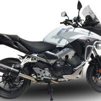 Pot echappement compatible avec Honda Crossrunner 800 Vfr 800 X 2017-2020, Furore Evo4 Nero, Échappement légal, homologué,silencieux avec db killer amovible et tuyau de liaison spécifique 