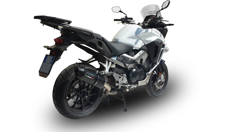 Pot echappement compatible avec Honda Crossrunner 800 Vfr 800 X 2017-2020, Furore Evo4 Nero, Échappement légal, homologué,silencieux avec db killer amovible et tuyau de liaison spécifique 