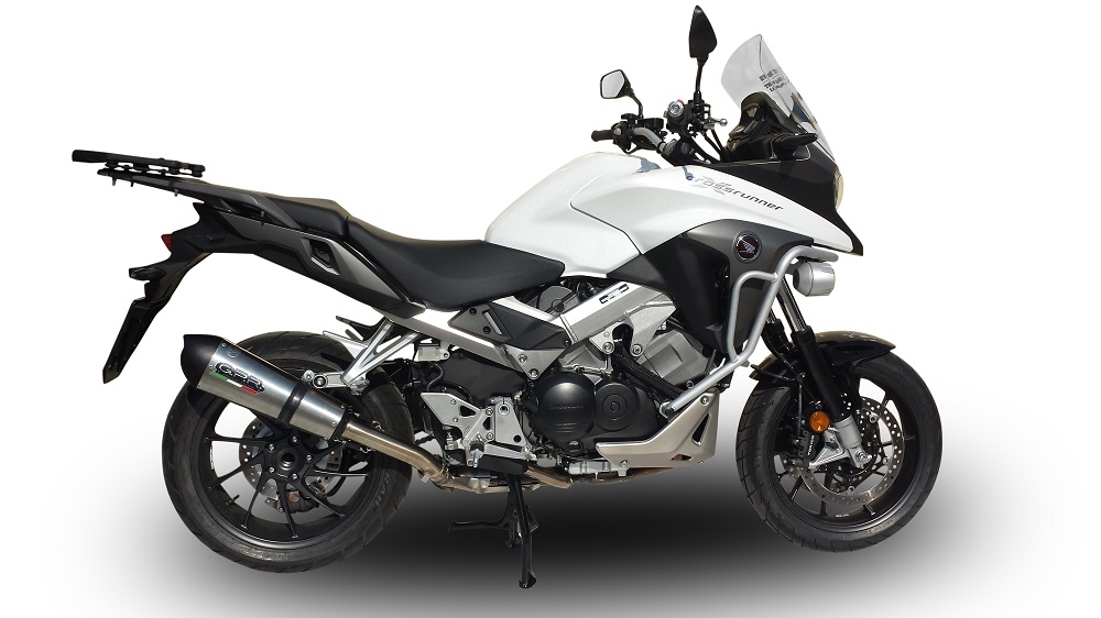 GPR pot echappement compatible avec  Honda Crossrunner 800 Vfr 800 X 2015-2016, New Grand Prix Evo Titanium, Échappement légal, homologué,silencieux avec db killer amovible et tuyau de liaison spécifique 