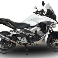 GPR pot echappement compatible avec  Honda Crossrunner 800 Vfr 800 X 2015-2016, New Grand Prix Evo Titanium, Échappement légal, homologué,silencieux avec db killer amovible et tuyau de liaison spécifique 
