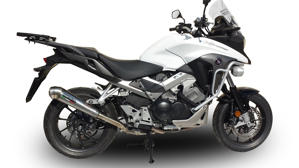 Pot echappement compatible avec Honda Crossrunner 800 Vfr 800 X 2015-2016, Powercone Evo, Échappement légal, homologué,silencieux avec db killer amovible et tuyau de liaison spécifique 