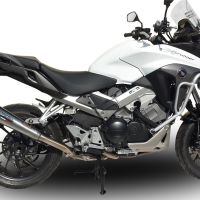 Pot echappement compatible avec Honda Crossrunner 800 Vfr 800 X 2015-2016, Powercone Evo, Échappement légal, homologué,silencieux avec db killer amovible et tuyau de liaison spécifique 