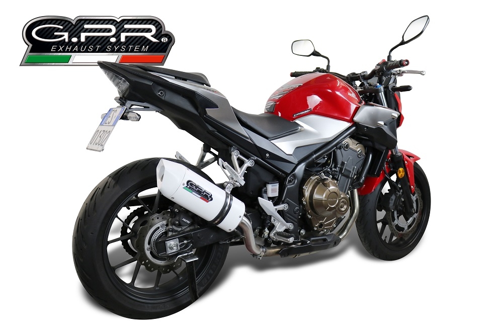 Pot echappement compatible avec Honda Cb 400 F 2013-2015, Albus Ceramic, Échappement légal, homologué,silencieux avec db killer amovible et tuyau de liaison spécifique 