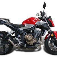 Pot echappement compatible avec Honda Cb 500 F 2016-2018, Furore Evo4 Nero, Échappement légal, homologué,silencieux avec db killer amovible et tuyau de liaison spécifique 