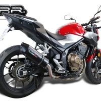 Pot echappement compatible avec Honda Cb 500 F 2016-2018, Furore Evo4 Nero, Échappement légal, homologué,silencieux avec db killer amovible et tuyau de liaison spécifique 