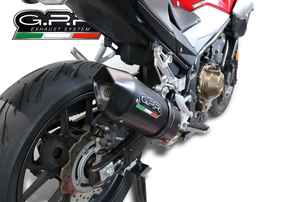 Pot echappement compatible avec Honda Cb 500 F 2019-2020, Furore Evo4 Nero, Échappement légal, homologué,silencieux avec db killer amovible et tuyau de liaison spécifique 