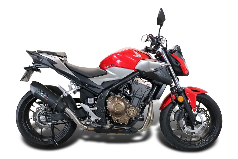 Pot echappement compatible avec Honda Cb 500 F 2021-2025, GP Evo4 Black Titanium, Échappement légal, homologué,silencieux avec db killer amovible et tuyau de liaison spécifique 