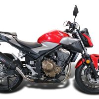 Pot echappement compatible avec Honda Cb 500 F 2021-2025, GP Evo4 Black Titanium, Échappement légal, homologué,silencieux avec db killer amovible et tuyau de liaison spécifique 