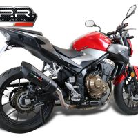 Pot echappement compatible avec Honda Cb 500 F 2021-2025, GP Evo4 Black Titanium, Échappement légal, homologué,silencieux avec db killer amovible et tuyau de liaison spécifique 