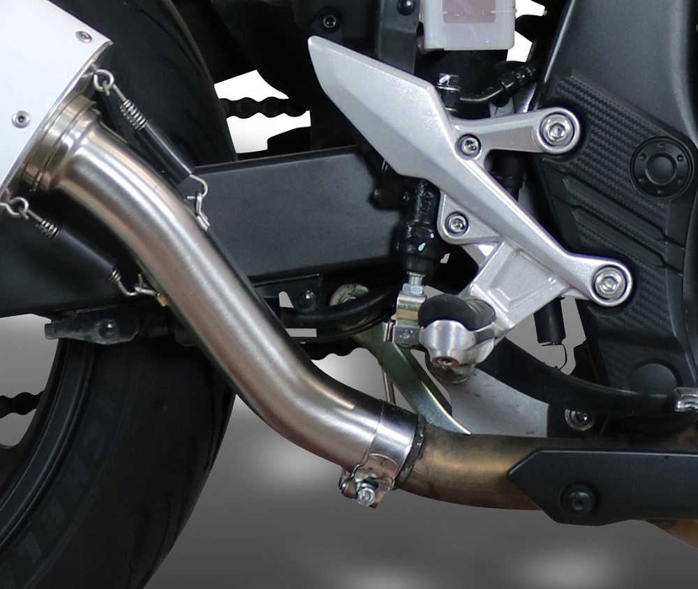 Pot echappement compatible avec Honda CB500 HORNET 2024-2025, M3 Titanium Natural, Échappement légal, homologué,silencieux avec db killer amovible et tuyau de liaison spécifique 