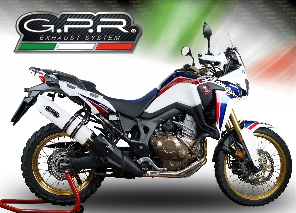 Pot echappement compatible avec Honda Crf 1000 L Africa Twin 2015-2017, Albus Ceramic, Échappement légal, homologué,silencieux avec db killer amovible et tuyau de liaison spécifique 