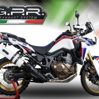 Pot echappement compatible avec Honda Crf 1000 L Africa Twin 2015-2017, Albus Ceramic, Échappement légal, homologué,silencieux avec db killer amovible et tuyau de liaison spécifique 
