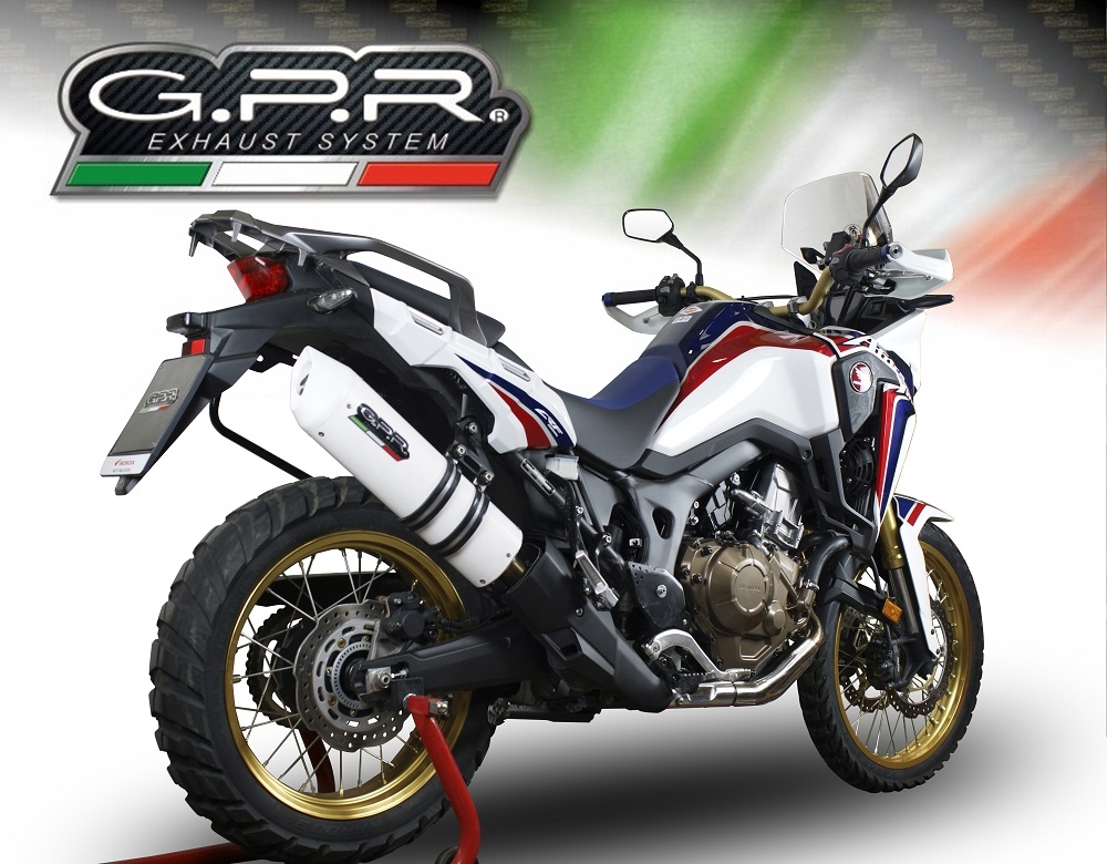 Pot echappement compatible avec Honda Crf 1000 L Africa Twin 2015-2017, Albus Ceramic, Échappement légal, homologué,silencieux avec db killer amovible et tuyau de liaison spécifique 