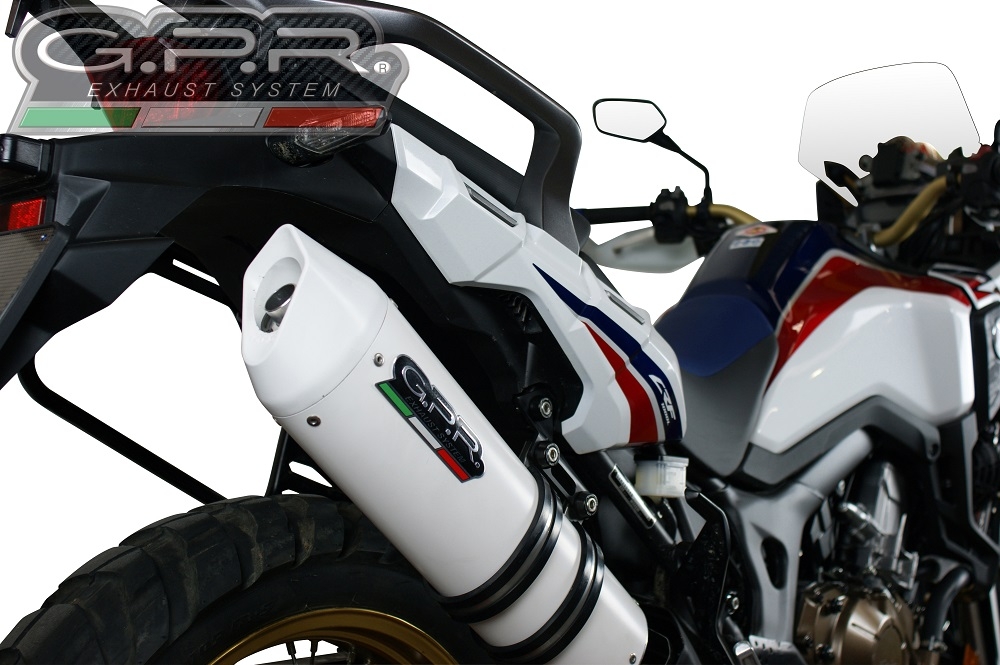 Pot echappement compatible avec Honda Crf 1000 L Africa Twin 2015-2017, Albus Ceramic, Échappement légal, homologué,silencieux avec db killer amovible et tuyau de liaison spécifique 