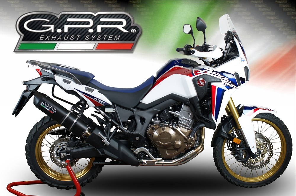 Pot echappement compatible avec Honda Crf 1000 L Africa Twin 2018-2020, Furore Evo4 Nero, Échappement légal, homologué,silencieux avec db killer amovible et tuyau de liaison spécifique 