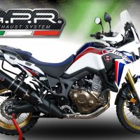 Pot echappement compatible avec Honda Crf 1000 L Africa Twin 2018-2020, Furore Evo4 Nero, Échappement légal, homologué,silencieux avec db killer amovible et tuyau de liaison spécifique 