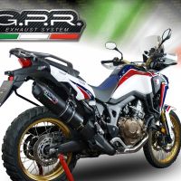 Pot echappement compatible avec Honda Crf 1000 L Africa Twin 2018-2020, Furore Evo4 Nero, Échappement légal, homologué,silencieux avec db killer amovible et tuyau de liaison spécifique 