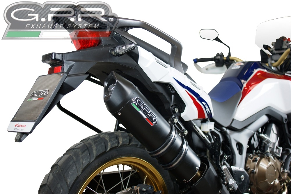 Pot echappement compatible avec Honda Crf 1000 L Africa Twin 2015-2017, Furore Nero, Échappement légal, homologué,silencieux avec db killer amovible et tuyau de liaison spécifique 