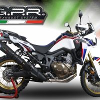 GPR pot echappement compatible avec  Honda Crf 1000 L Africa Twin 2015-2017, New Grand Prix Evo Black Titanium, Échappement légal, homologué,silencieux avec db killer amovible et tuyau de liaison spécifique 