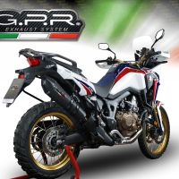 GPR pot echappement compatible avec  Honda Crf 1000 L Africa Twin 2015-2017, New Grand Prix Evo Black Titanium, Échappement légal, homologué,silencieux avec db killer amovible et tuyau de liaison spécifique 