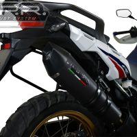 GPR pot echappement compatible avec  Honda Crf 1000 L Africa Twin 2015-2017, New Grand Prix Evo Black Titanium, Échappement légal, homologué,silencieux avec db killer amovible et tuyau de liaison spécifique 
