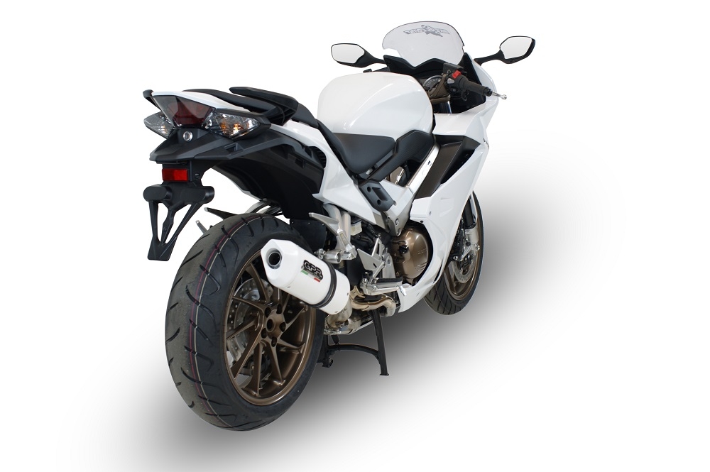 Pot echappement compatible avec Honda Vfr 800 F 2014-2016, Albus Ceramic, Échappement légal, homologué,silencieux avec db killer amovible et tuyau de liaison spécifique 