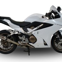 Pot echappement compatible avec Honda Vfr 800 F 2014-2016, Deeptone Inox, Échappement légal, homologué,silencieux avec db killer amovible et tuyau de liaison spécifique 