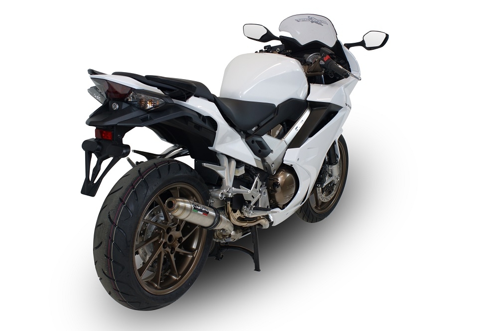 Pot echappement compatible avec Honda Vfr 800 F 2014-2016, Deeptone Inox, Échappement légal, homologué,silencieux avec db killer amovible et tuyau de liaison spécifique 