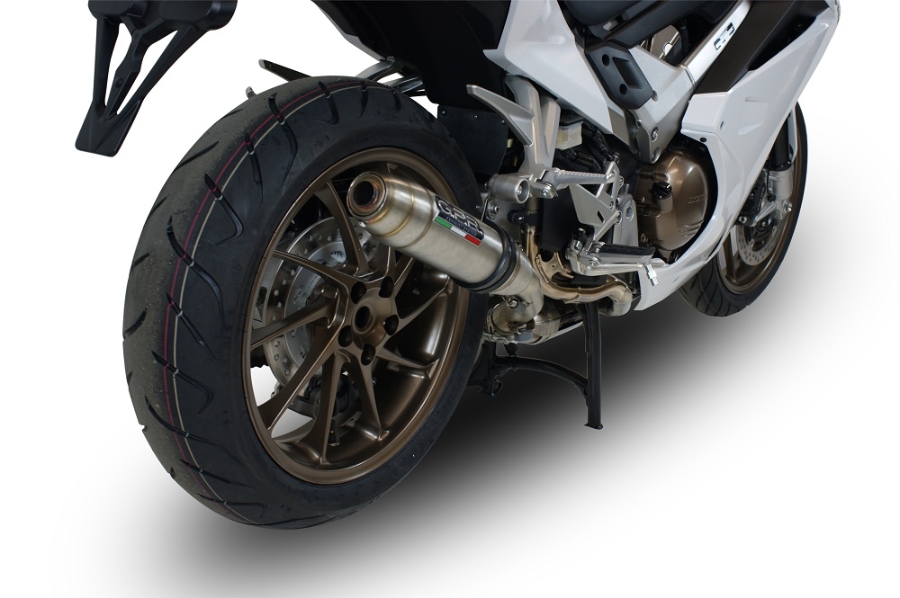 Pot echappement compatible avec Honda Vfr 800 F 2014-2016, Deeptone Inox, Échappement légal, homologué,silencieux avec db killer amovible et tuyau de liaison spécifique 