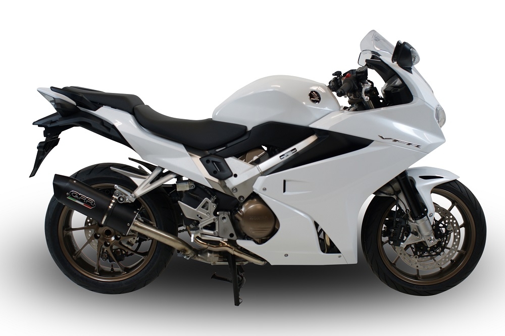 Pot echappement compatible avec Honda Vfr 800 F 2017-2020, Furore Evo4 Nero, Échappement légal, homologué,silencieux avec db killer amovible et tuyau de liaison spécifique 
