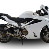 Pot echappement compatible avec Honda Vfr 800 F 2017-2020, Furore Evo4 Nero, Échappement légal, homologué,silencieux avec db killer amovible et tuyau de liaison spécifique 