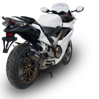Pot echappement compatible avec Honda Vfr 800 F 2017-2020, Furore Evo4 Nero, Échappement légal, homologué,silencieux avec db killer amovible et tuyau de liaison spécifique 