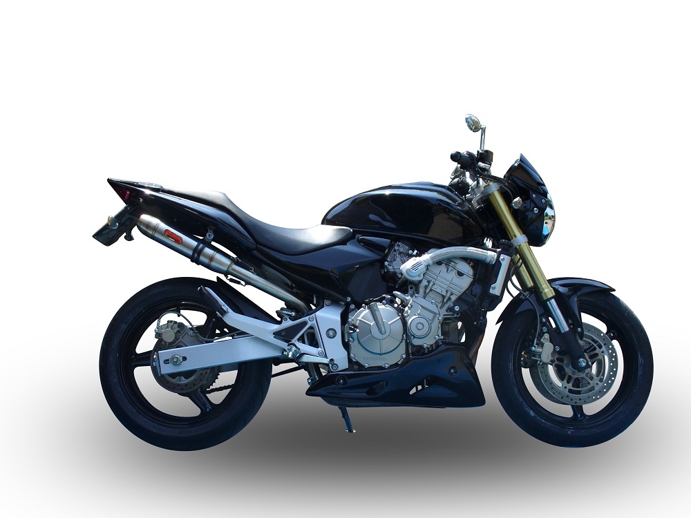 Pot echappement compatible avec Honda Hornet Cb 600 F 2003-2006, Deeptone Inox, Échappement légal, homologué,silencieux avec db killer amovible et tuyau de liaison spécifique 
